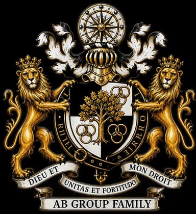 Official AB GROUP FAMILY Coat of Arms Seal
